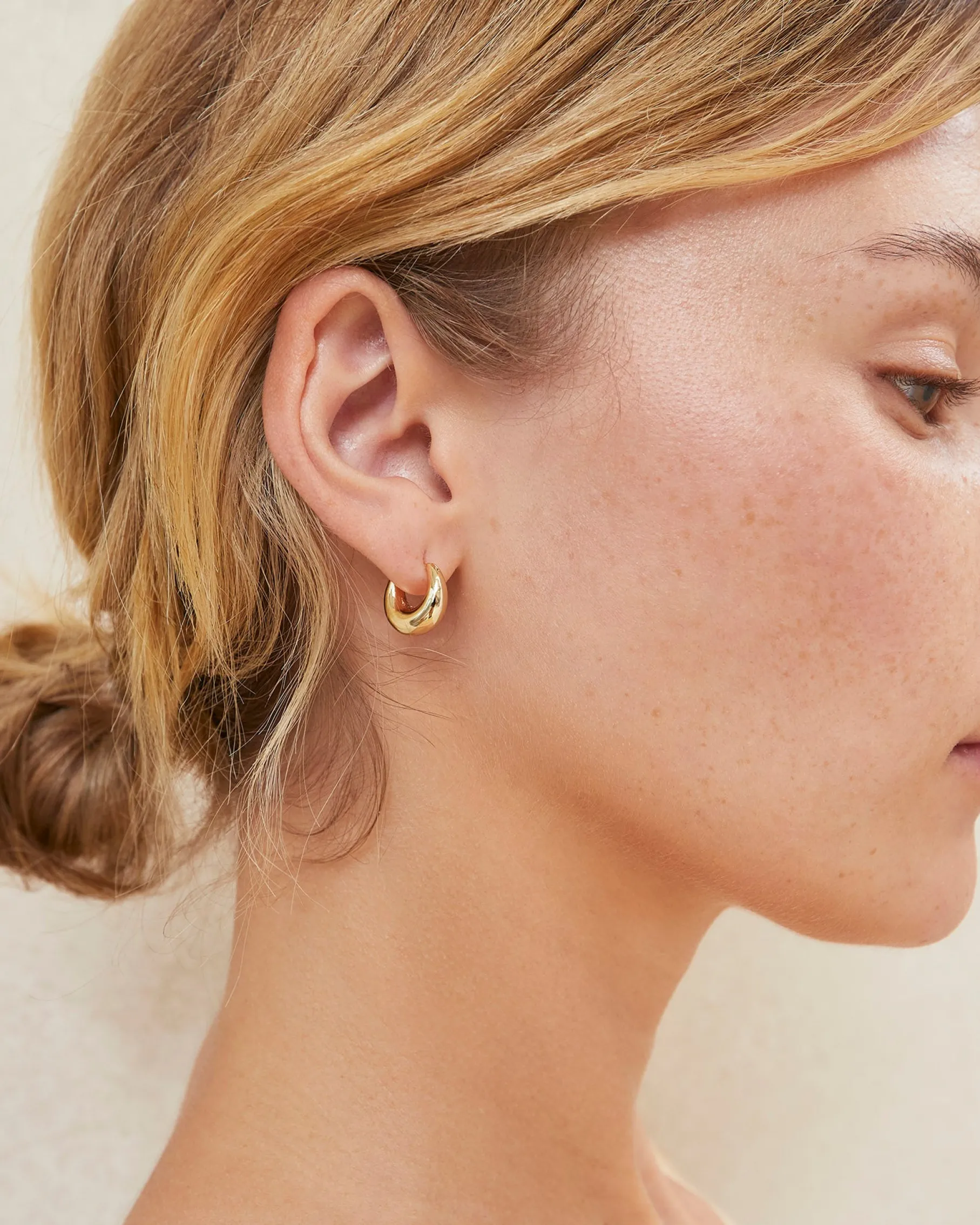 Adeline Gold Mini Dome Hoop Earring