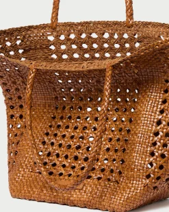 Angelo Timber Woven Leather Tote