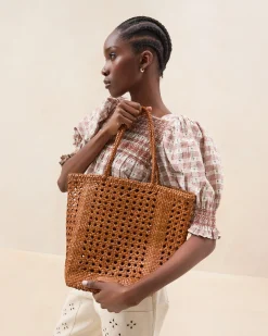 Angelo Timber Woven Leather Tote
