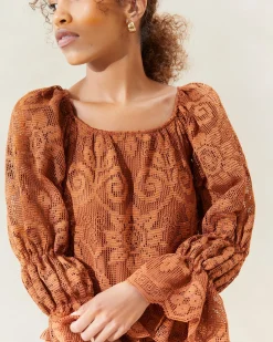 Antoinette Sage Tiered Lace Dress