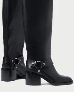 Audrey Black Tall Engineer Boot
