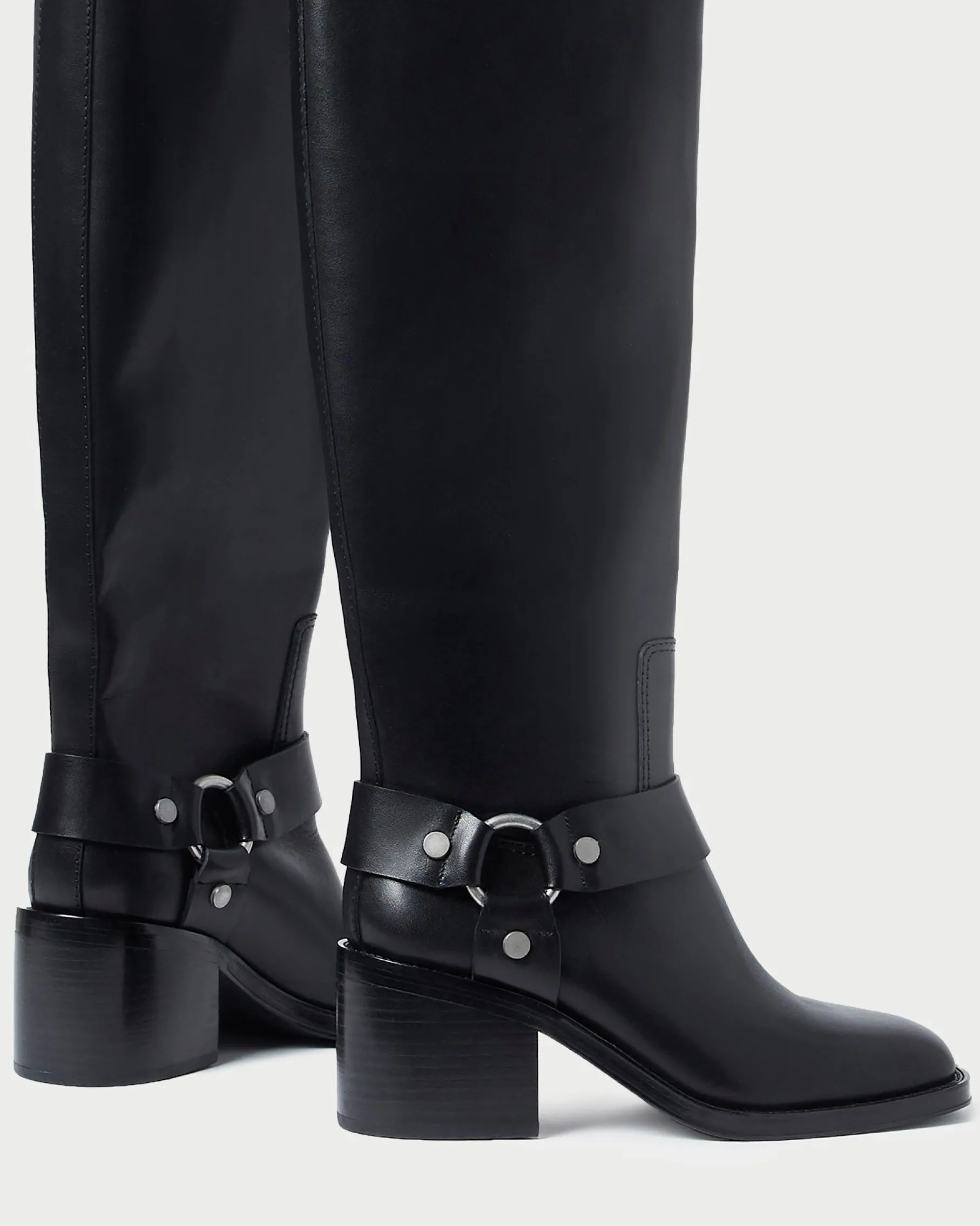 Audrey Black Tall Engineer Boot