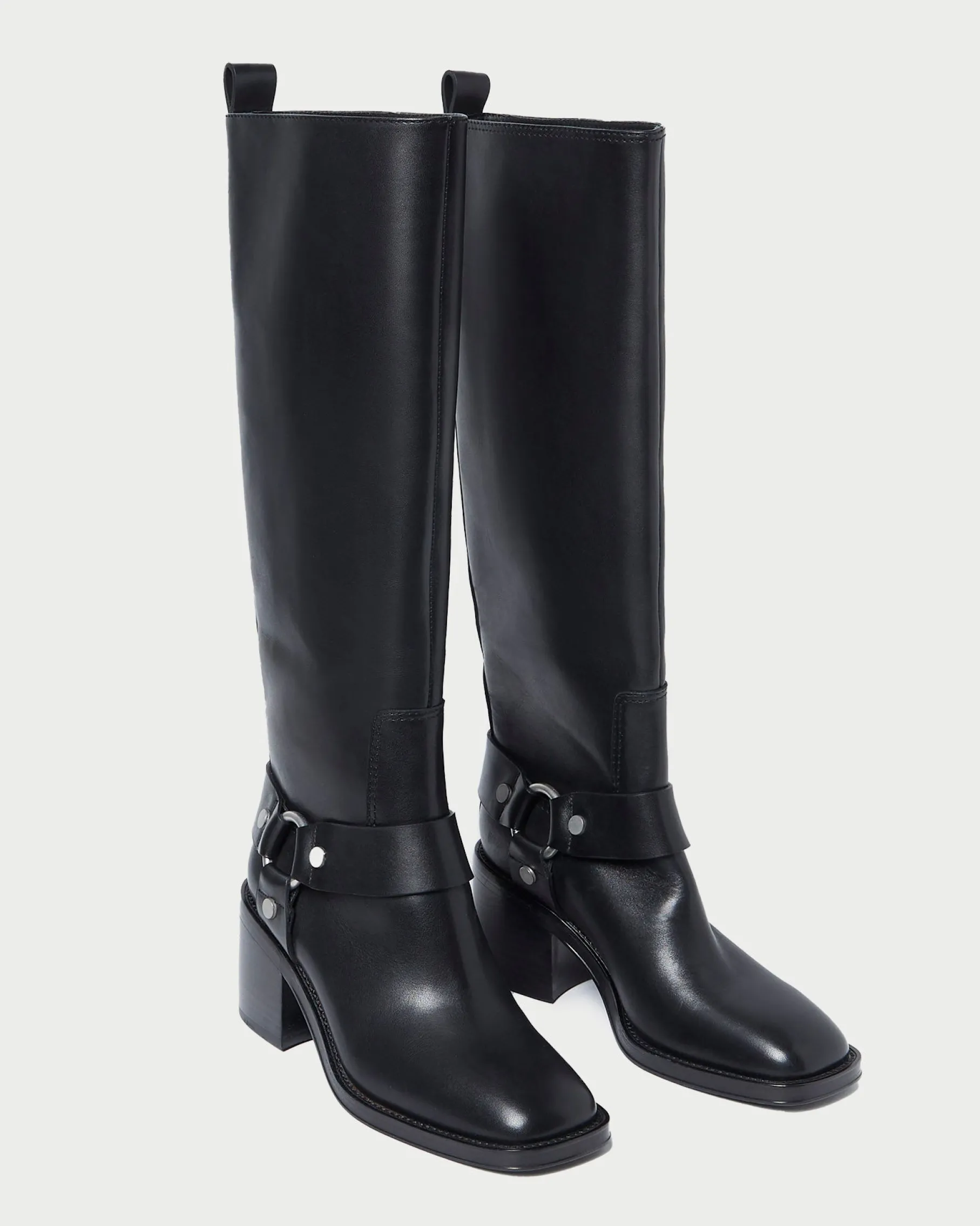 Audrey Black Tall Engineer Boot