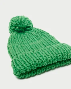Ava Cream Knit Pompom Hat