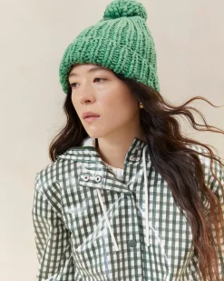 Ava Cream Knit Pompom Hat