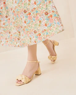 Avril Natural Raffia Heeled Sandal