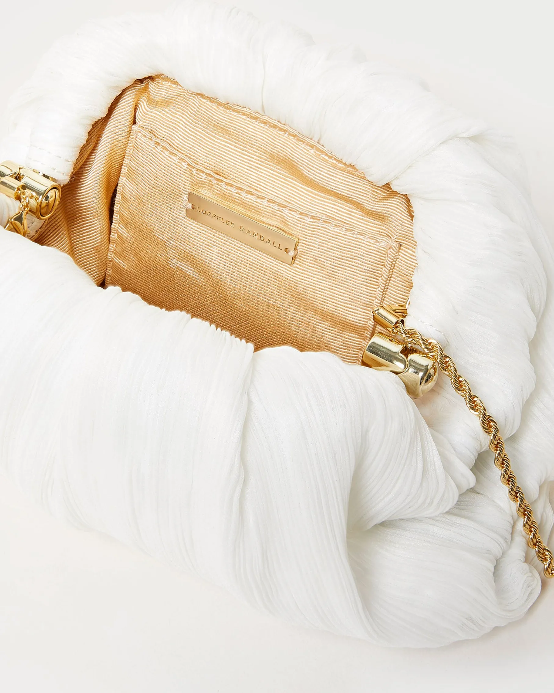 Bailey Natural Pleated Dome Clutch