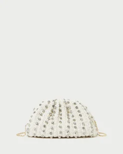 Bailey White Pleated Dome Clutch