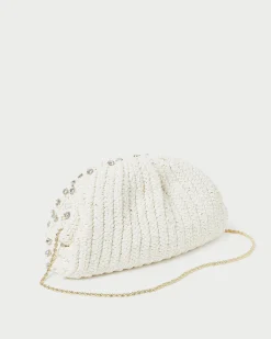 Bailey White Pleated Dome Clutch