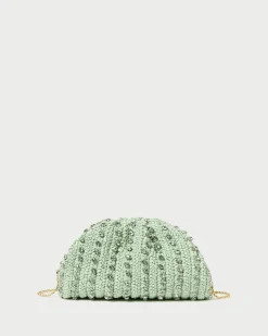 Bailey White Pleated Dome Clutch