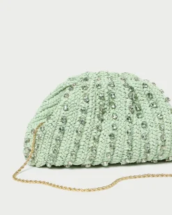 Bailey White Pleated Dome Clutch