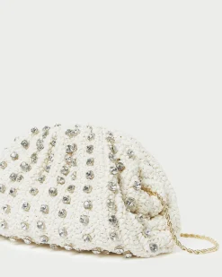 Bailey White/Crystal Dome Clutch
