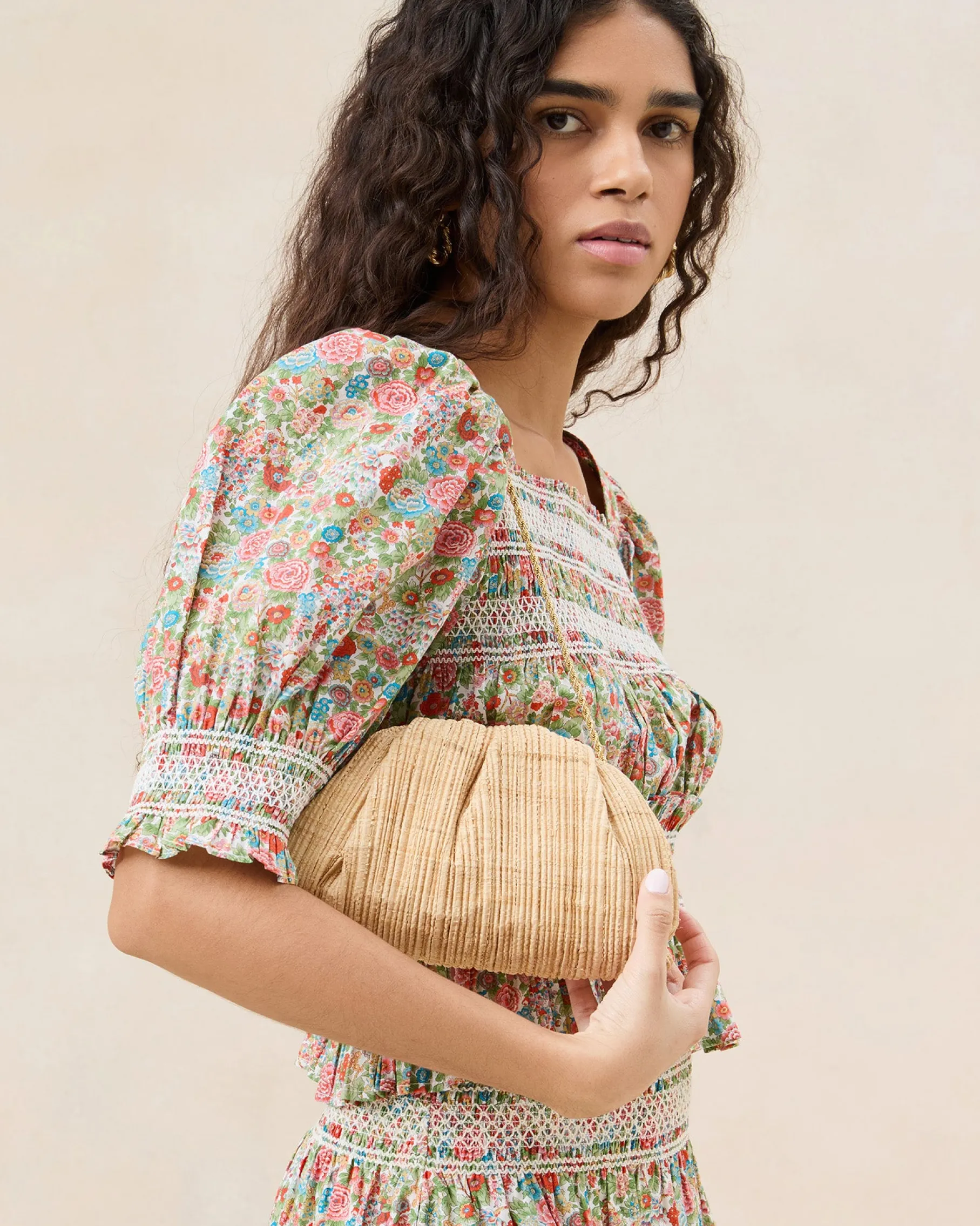 Bailey White/Crystal Dome Clutch