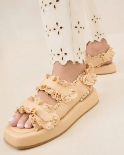 Blaise Brown Raffia Platform Sandal