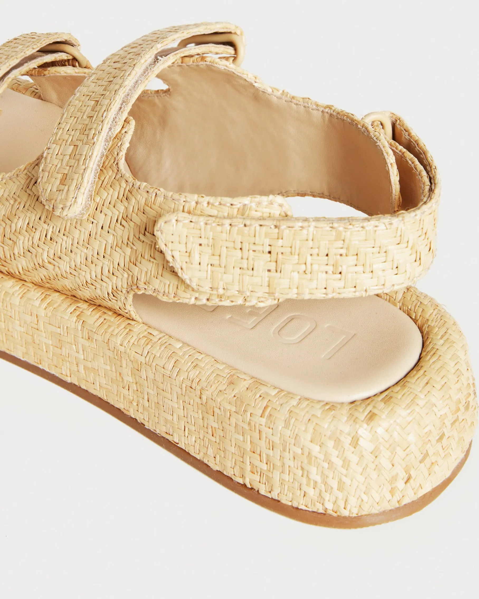 Blaise Brown Raffia Platform Sandal