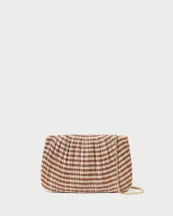 Brit Brown Gingham Pleated Clutch