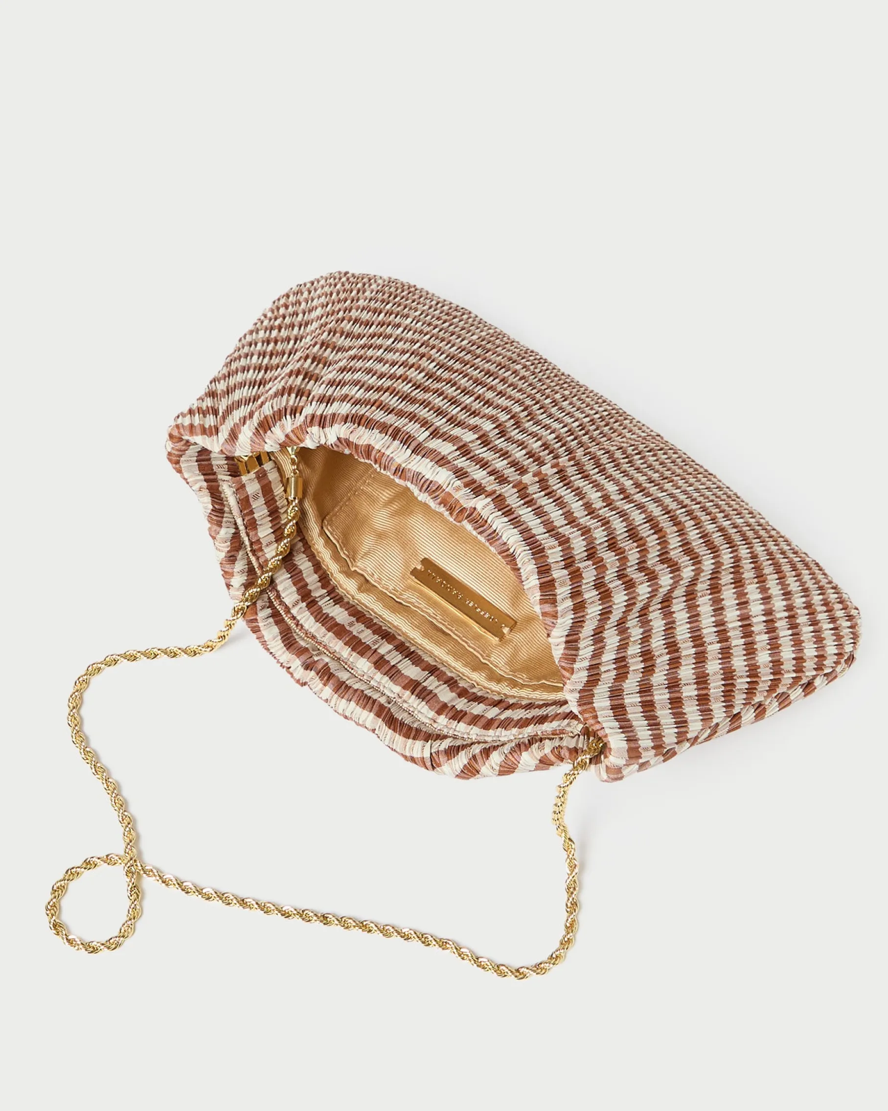 Brit Champagne Flat Pleated Clutch