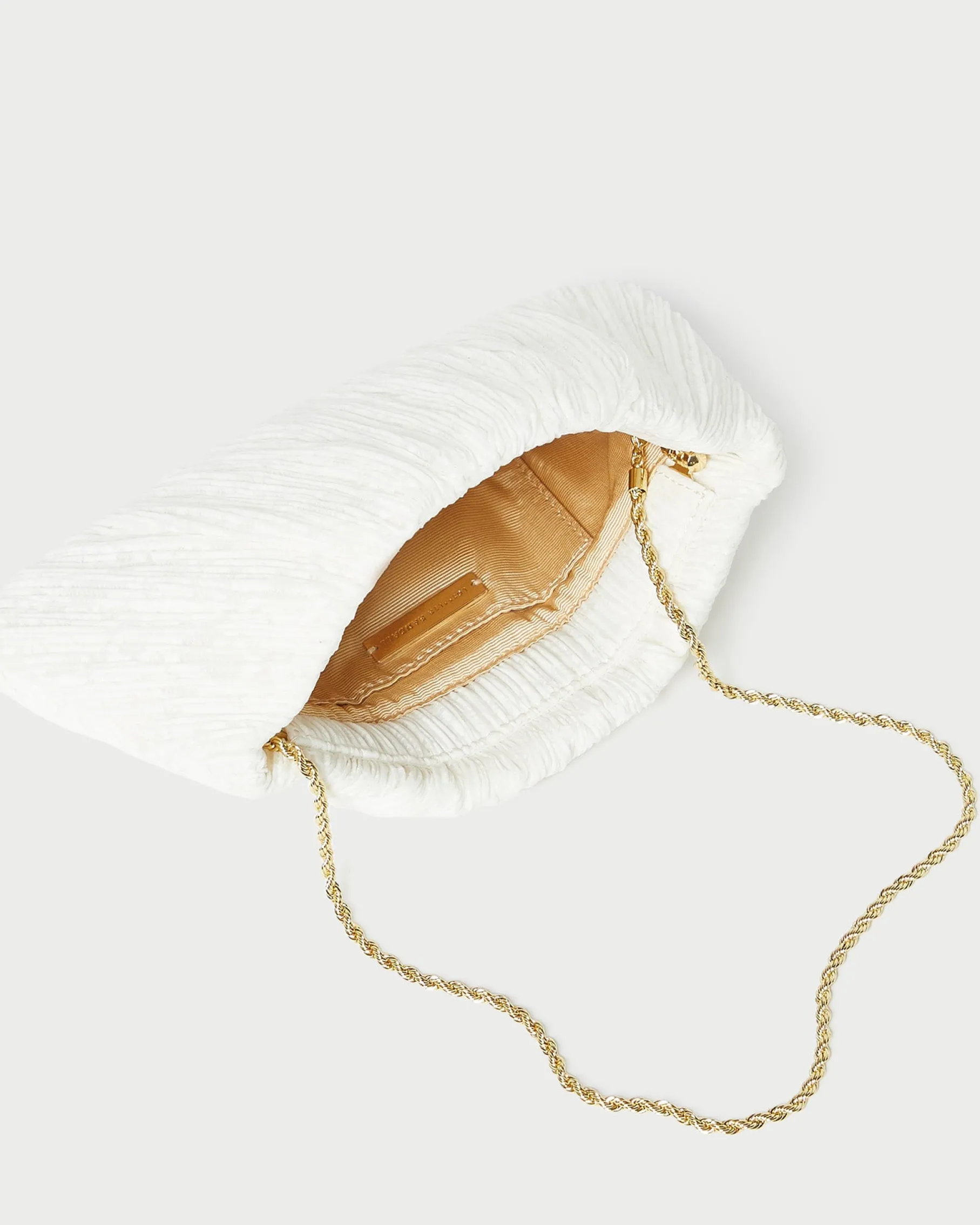 Brit Cream Flat Pleated Clutch