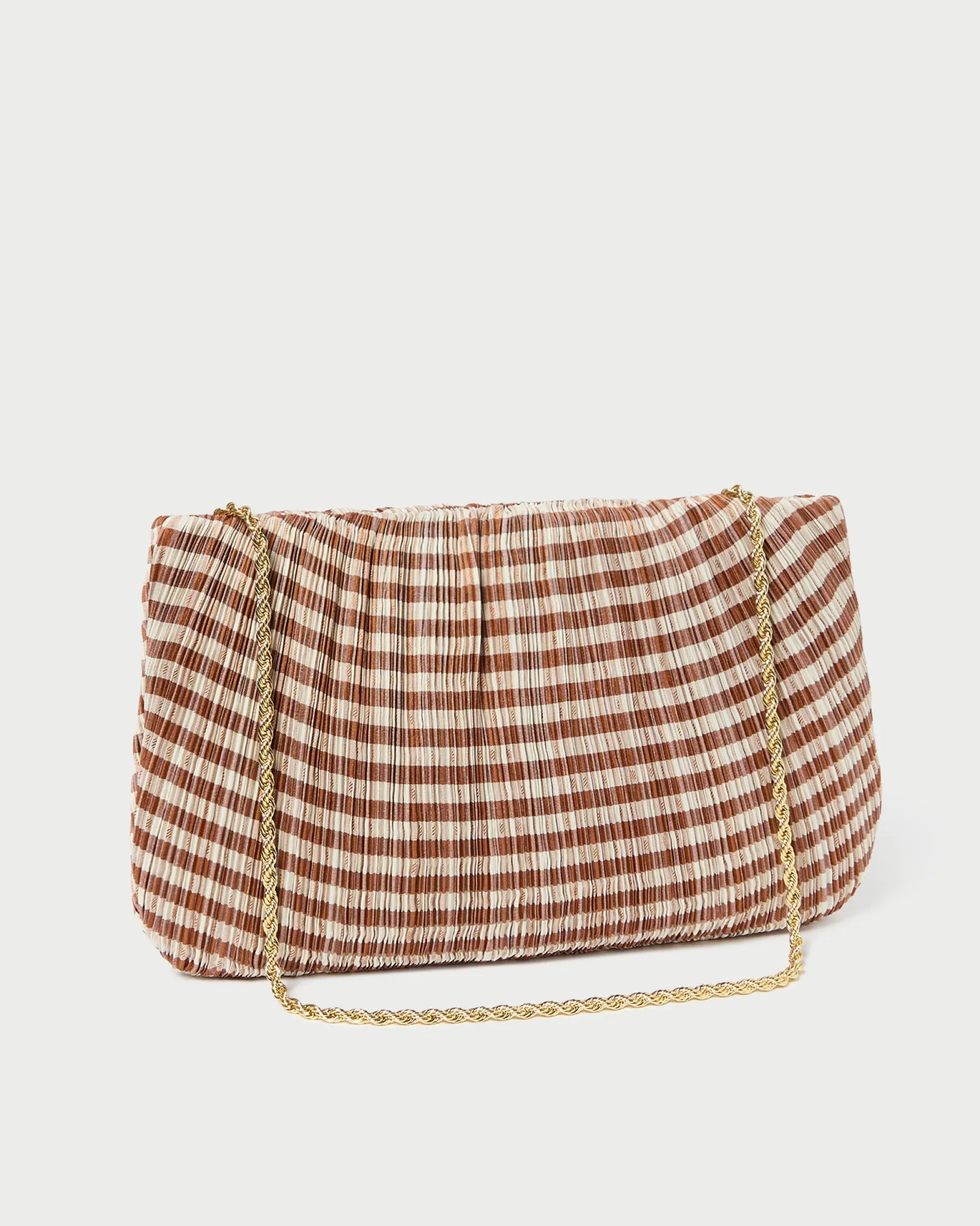 Brit Cream Flat Pleated Clutch