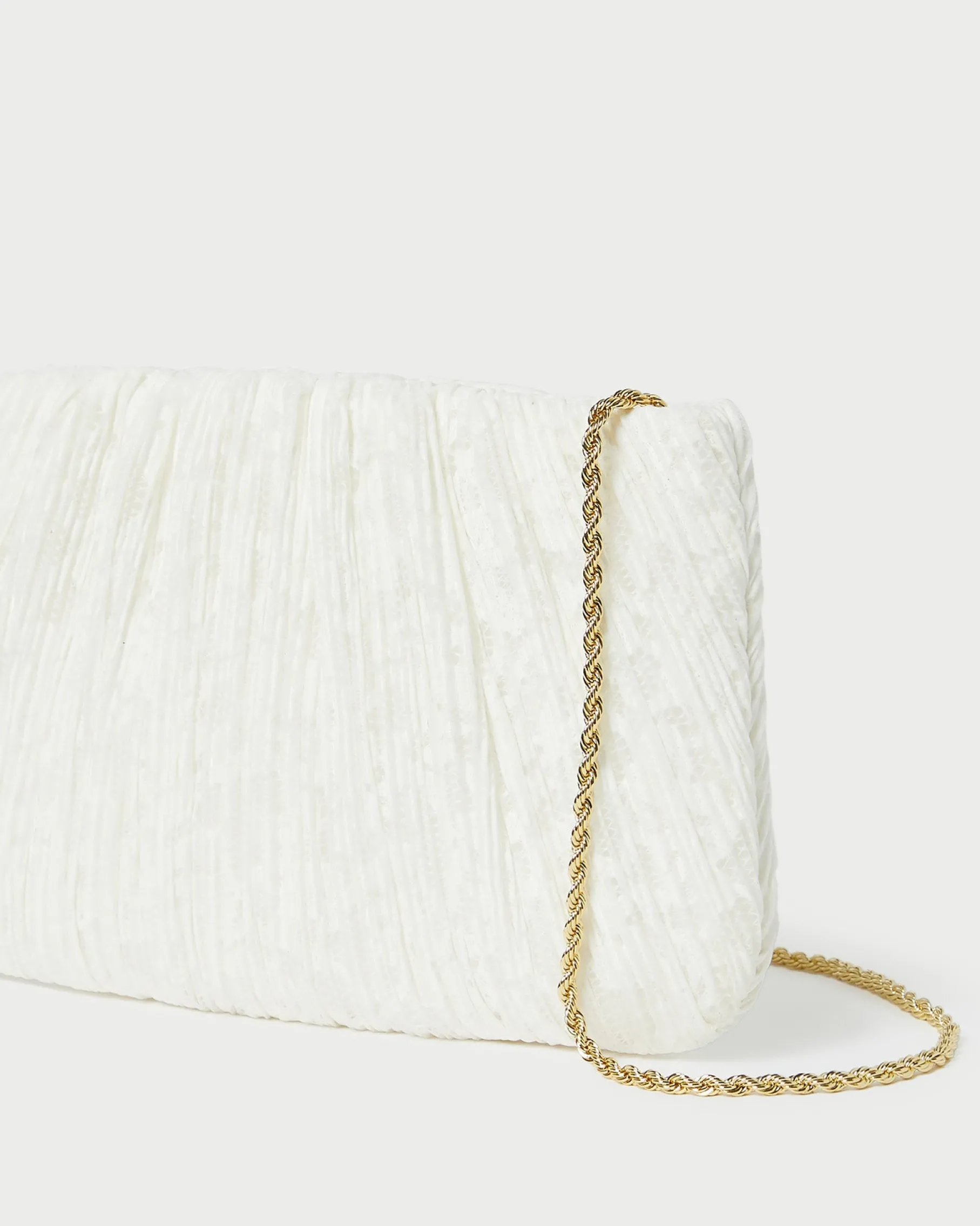 Brit Natural Flat Pleated Clutch