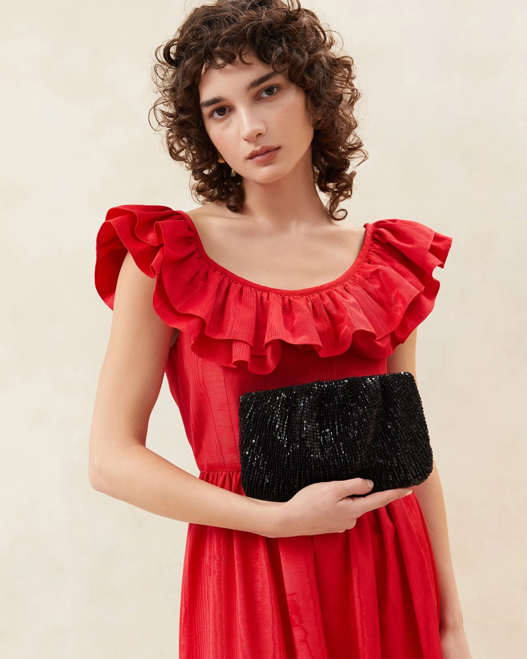 Brit Pearl Flat Pleated Clutch