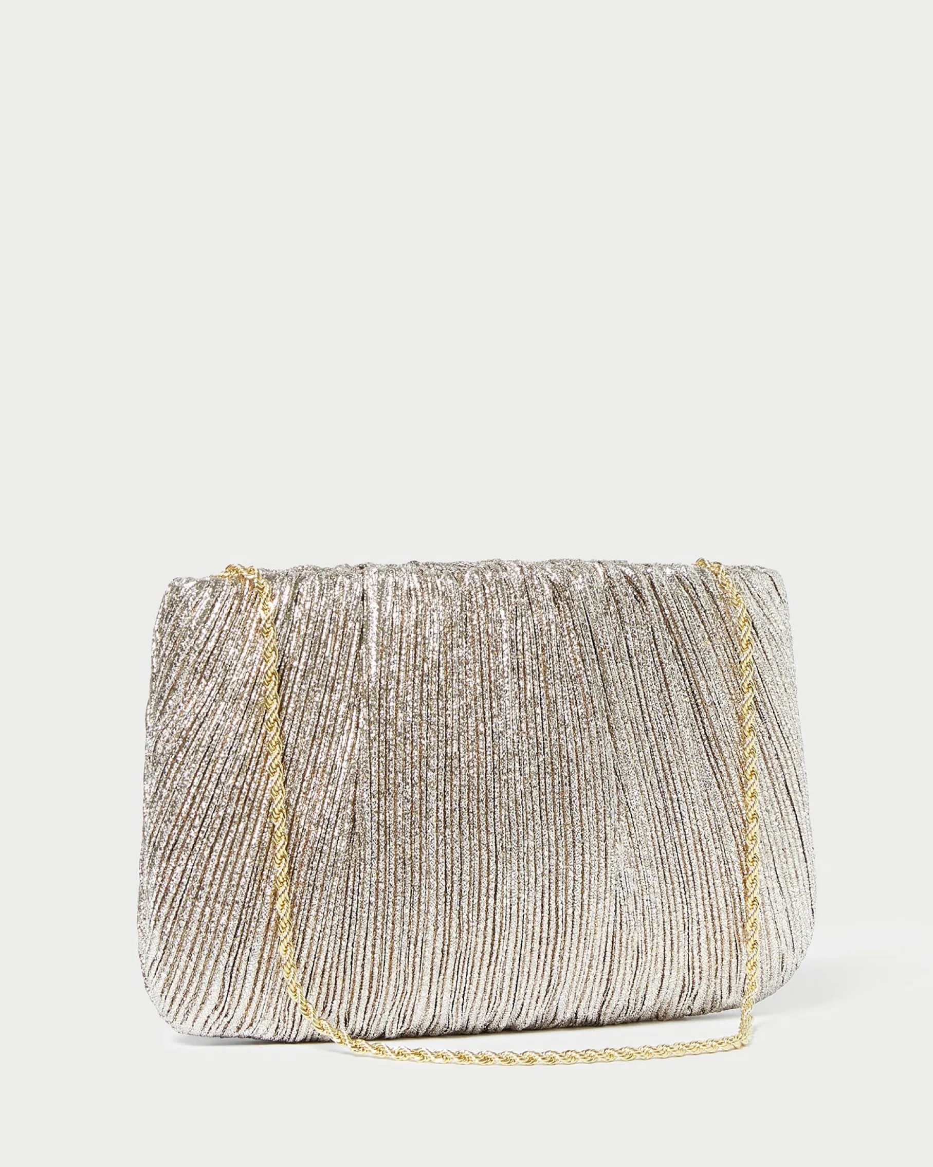 Brit White Flat Pleated Clutch
