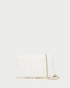 Brit White Flat Pleated Clutch