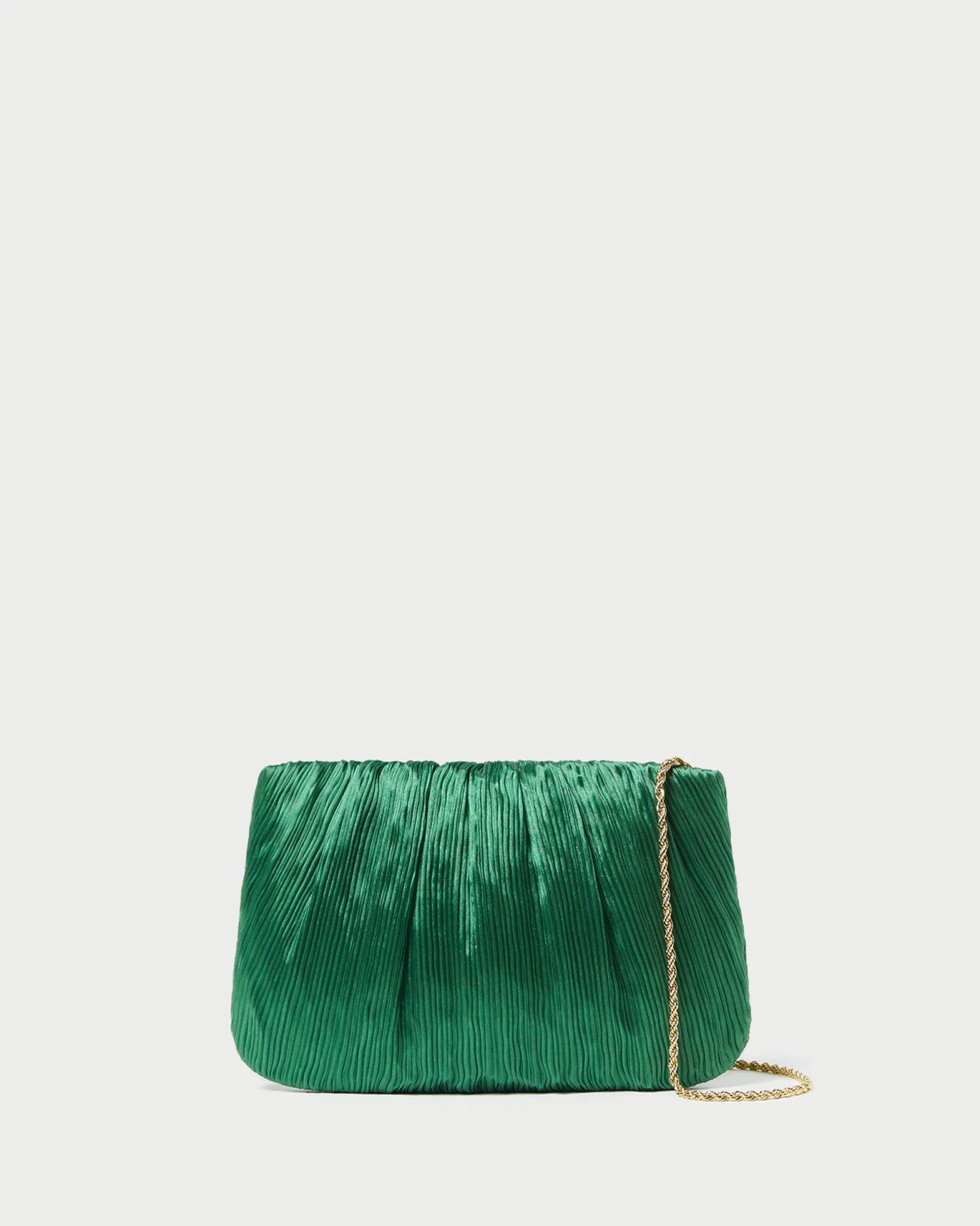 Brit White Flat Pleated Clutch