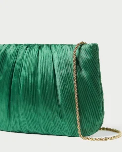 Brit White Flat Pleated Clutch