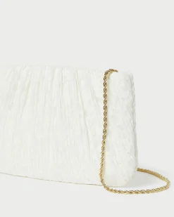 Brit White Flat Pleated Clutch