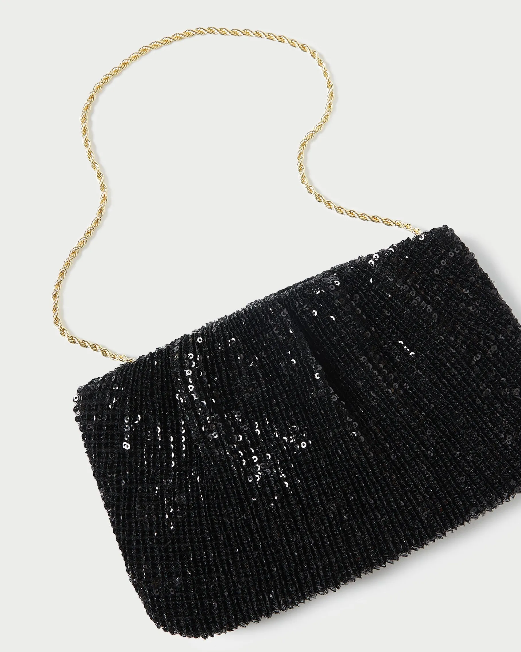 Brit White Flat Pleated Clutch
