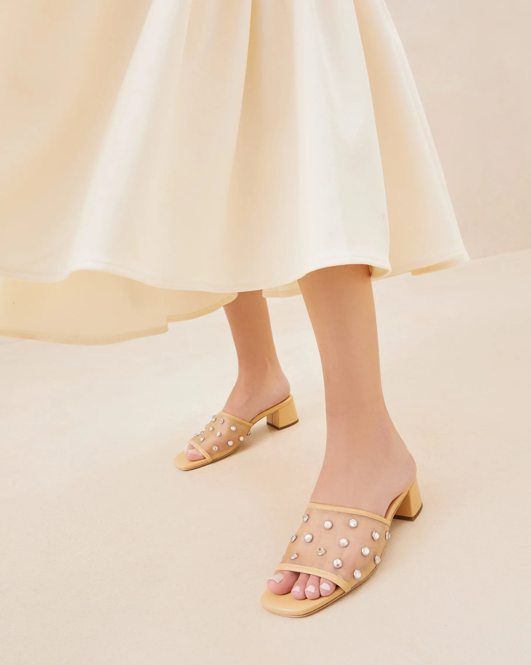 Brooke Caramel/Crystal Mesh Mule
