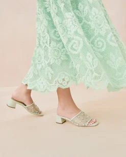 Brooke Seafoam/Crystal Mesh Mule