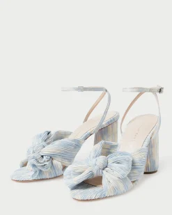 Camellia Black Pleated Bow Heel
