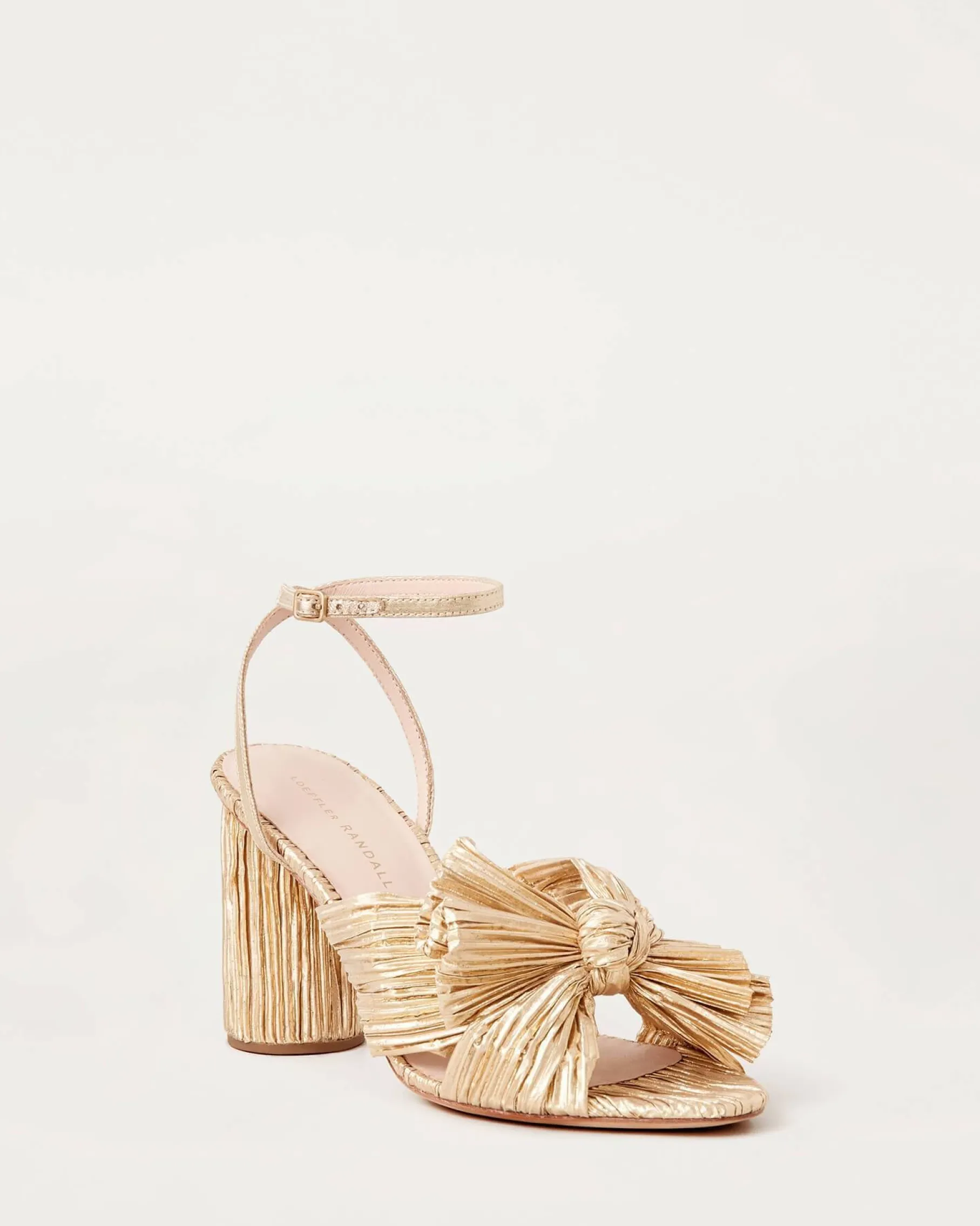 Camellia Black Pleated Bow Heel
