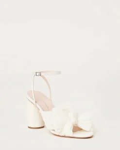 Camellia Black Pleated Bow Heel