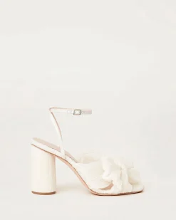 Camellia Black Pleated Bow Heel