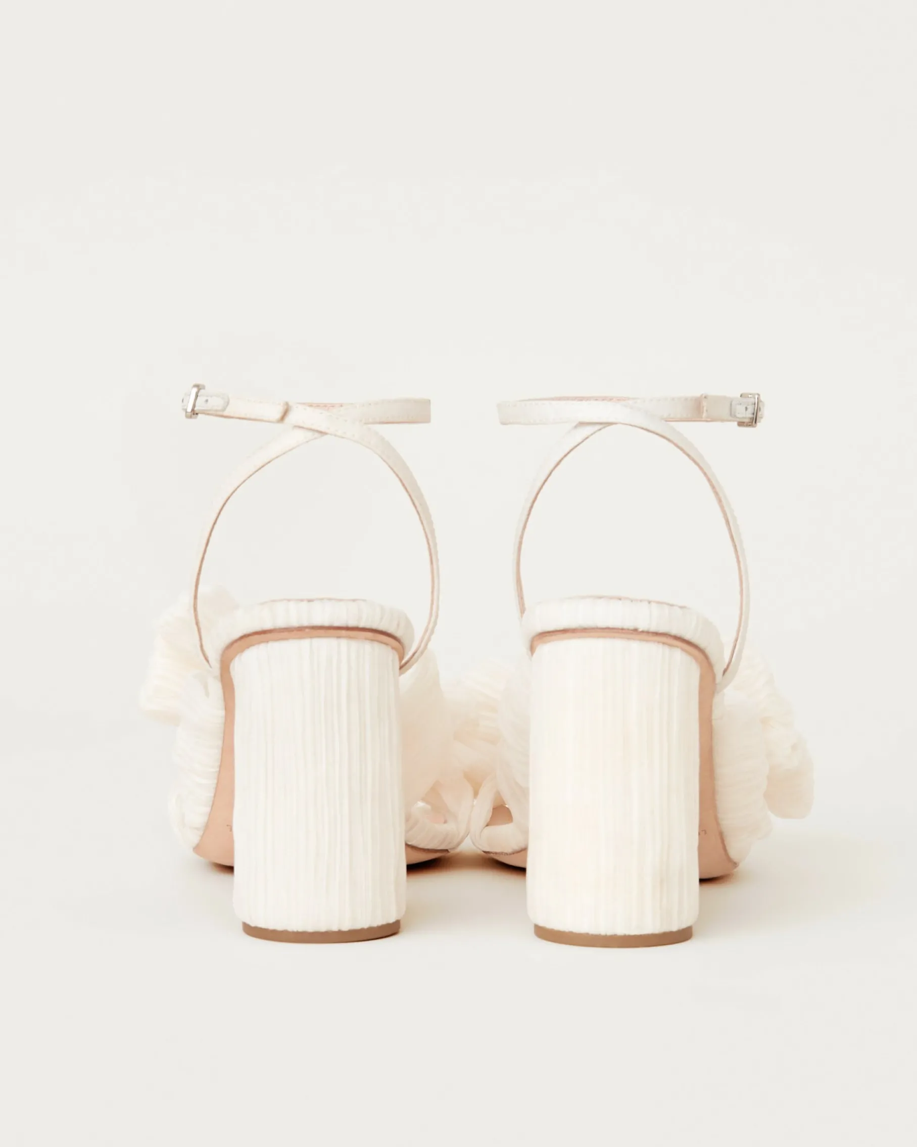 Camellia Black Pleated Bow Heel