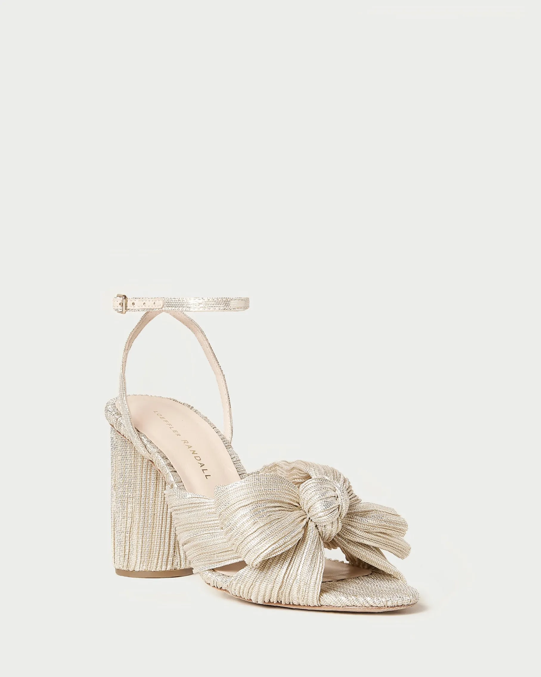Camellia Black Pleated Bow Heel