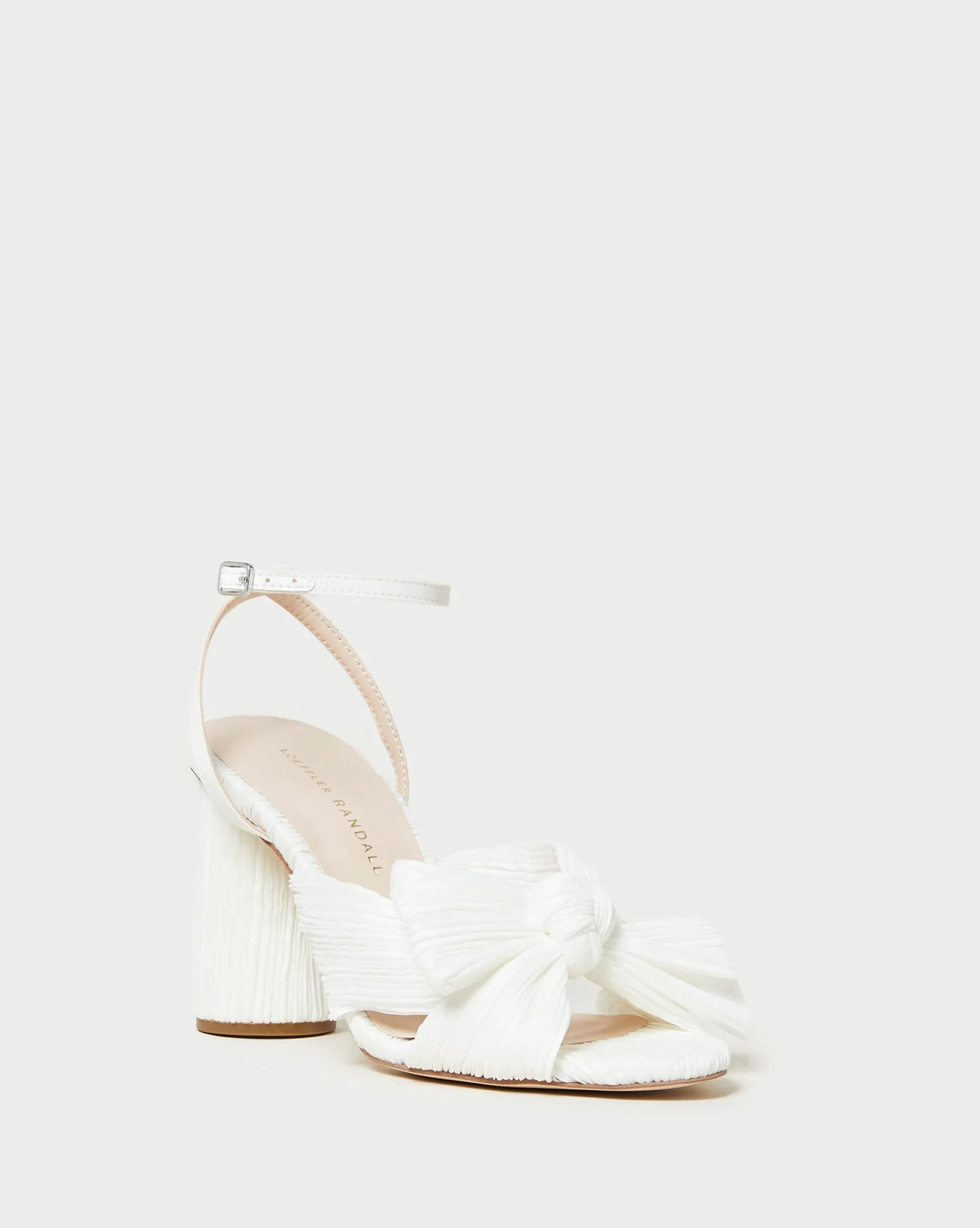 Camellia Black Pleated Bow Heel