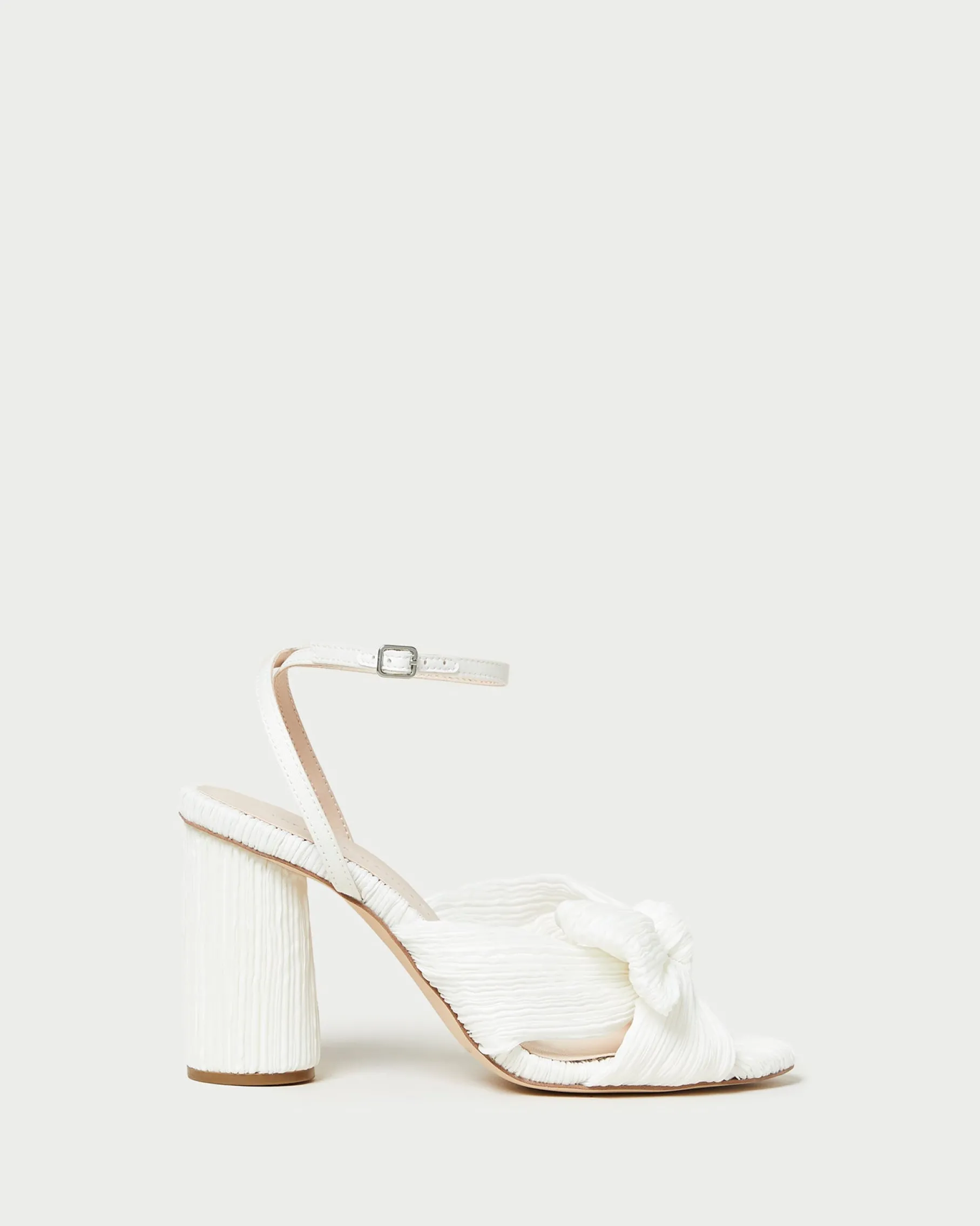 Camellia Black Pleated Bow Heel