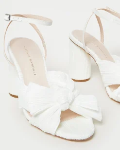 Camellia Black Pleated Bow Heel