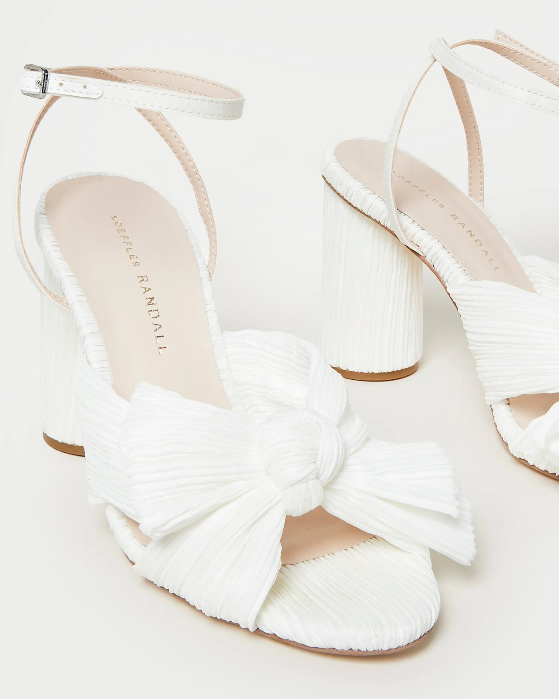 Camellia Black Pleated Bow Heel