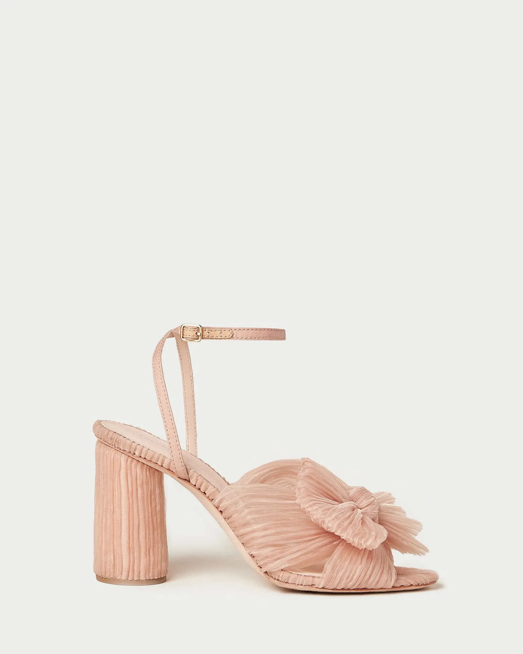 Camellia Black Pleated Bow Heel