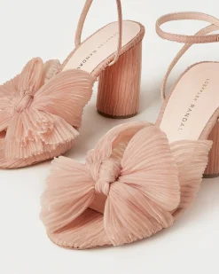 Camellia Black Pleated Bow Heel