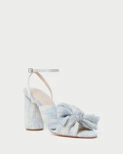 Camellia Blue Floral Bow Heel
