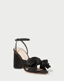 Camellia Blue Floral Bow Heel
