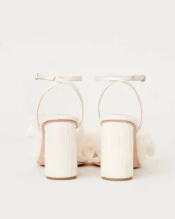Camellia Blue Floral Bow Heel