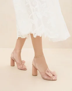 Camellia Blue Floral Bow Heel