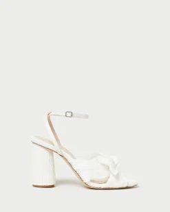 Camellia Blue Pleated Bow Heel